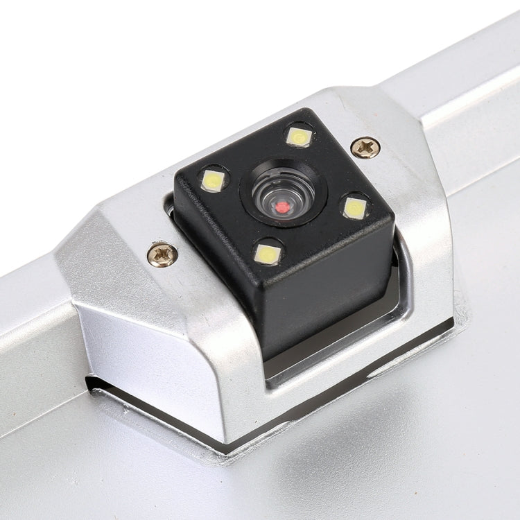 JX-9488 720x540 Effective Pixel NTSC 60HZ CMOS II Universal Waterproof Car Rear View Backup Camera with 2W 80LM 5000K White Light 4LED Lamp, DC 12V, Wire Length: 4m(Silver) - free shipping - PMC TechLife - Order now!