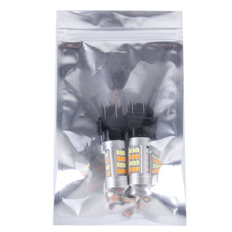 2 PCS T25/3157 10W 1000 LM 6000K White + Yellow Light Turn Signal Light with 42 SMD-2835-LED Lamps And Len. DC 12-24V - Arrow Turn Lights by PMC TechLife | Online Shopping South Africa | PMC TechLife | Buy Now Pay Later Mobicred