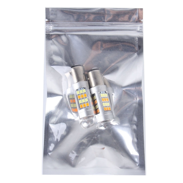 2 PCS 1157 10W 1000 LM 6000K White + Yellow Light Turn Signal Light with 42 SMD-2835-LED Lamps And Len. DC 12-24V - free shipping - PMC TechLife - Order now!