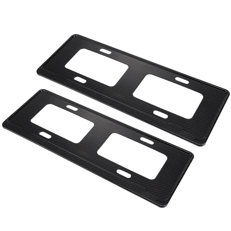 2 PCS Car License Plate Carbon Fiber Bracket Frame Holder Stand Mount(Black) - License Plate Covers & Frames by PMC TechLife | Online Shopping South Africa | PMC TechLife | Buy Now Pay Later Mobicred