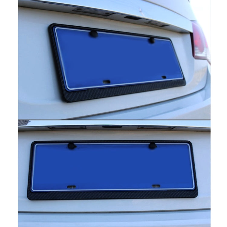 2 PCS Car License Plate Carbon Fiber Bracket Frame Holder Stand Mount(Black) - License Plate Covers & Frames by PMC TechLife | Online Shopping South Africa | PMC TechLife | Buy Now Pay Later Mobicred