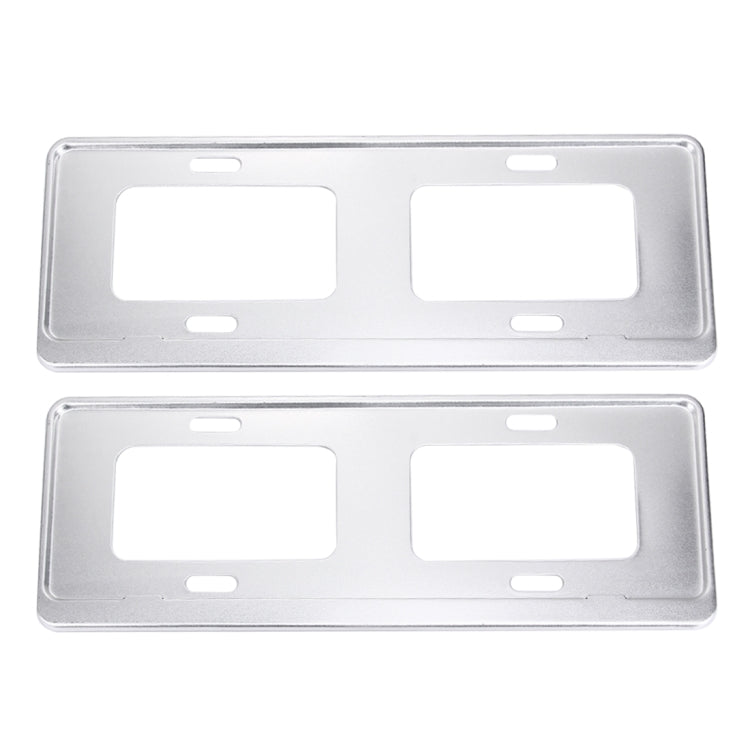 2 PCS Car License Plate Magnesium Alloy Bracket Frame Holder Stand Mount(Silver) - License Plate Covers & Frames by PMC TechLife | Online Shopping South Africa | PMC TechLife | Buy Now Pay Later Mobicred