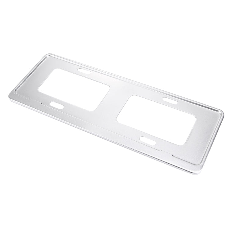 2 PCS Car License Plate Magnesium Alloy Bracket Frame Holder Stand Mount(Silver) - License Plate Covers & Frames by PMC TechLife | Online Shopping South Africa | PMC TechLife | Buy Now Pay Later Mobicred