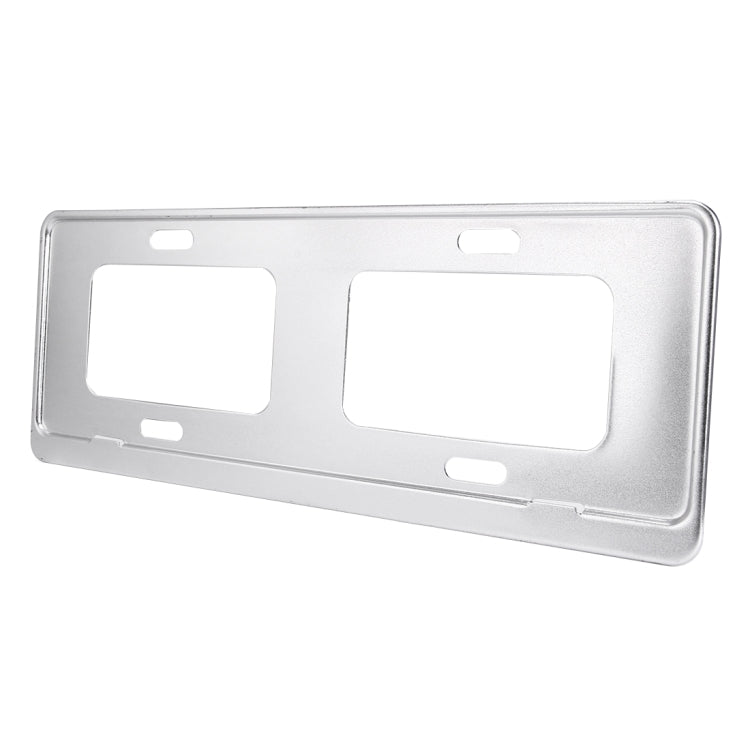 2 PCS Car License Plate Magnesium Alloy Bracket Frame Holder Stand Mount(Silver) - License Plate Covers & Frames by PMC TechLife | Online Shopping South Africa | PMC TechLife | Buy Now Pay Later Mobicred