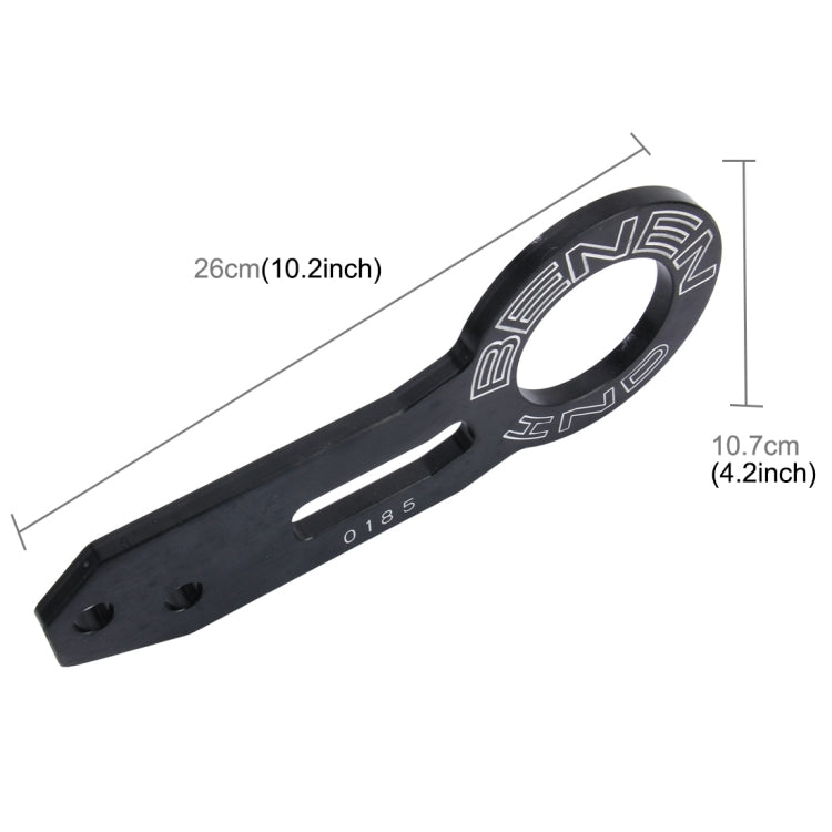 Benen Aluminum Alloy Rear Tow Towing Hook Trailer Ring for Universal Car Auto with Two Screw Holes(Black) - Towing Bars by PMC TechLife | Online Shopping South Africa | PMC TechLife | Buy Now Pay Later Mobicred