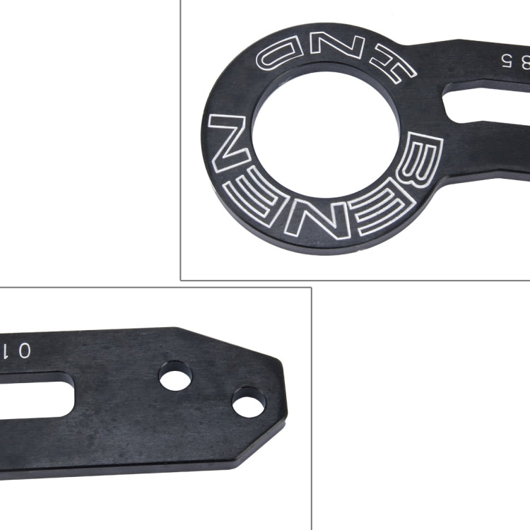 Benen Aluminum Alloy Rear Tow Towing Hook Trailer Ring for Universal Car Auto with Two Screw Holes(Black) - Towing Bars by PMC TechLife | Online Shopping South Africa | PMC TechLife | Buy Now Pay Later Mobicred