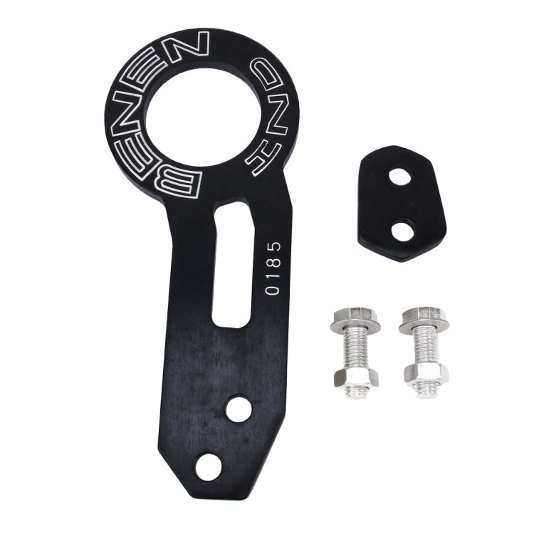 Benen Aluminum Alloy Rear Tow Towing Hook Trailer Ring for Universal Car Auto with Two Screw Holes(Black) - Towing Bars by PMC TechLife | Online Shopping South Africa | PMC TechLife | Buy Now Pay Later Mobicred