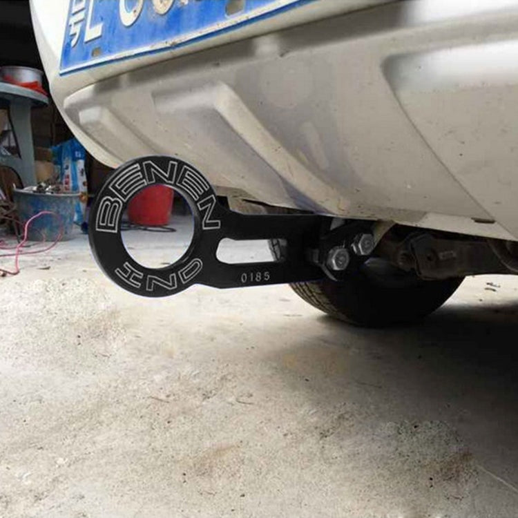 Benen Aluminum Alloy Rear Tow Towing Hook Trailer Ring for Universal Car Auto with Two Screw Holes(Black) - Towing Bars by PMC TechLife | Online Shopping South Africa | PMC TechLife | Buy Now Pay Later Mobicred