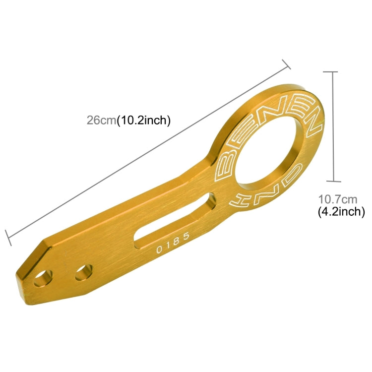 Benen Aluminum Alloy Rear Tow Towing Hook Trailer Ring for Universal Car Auto with Two Screw Holes(Gold) - Towing Bars by PMC TechLife | Online Shopping South Africa | PMC TechLife | Buy Now Pay Later Mobicred