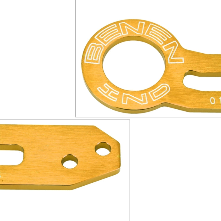 Benen Aluminum Alloy Rear Tow Towing Hook Trailer Ring for Universal Car Auto with Two Screw Holes(Gold) - Towing Bars by PMC TechLife | Online Shopping South Africa | PMC TechLife | Buy Now Pay Later Mobicred