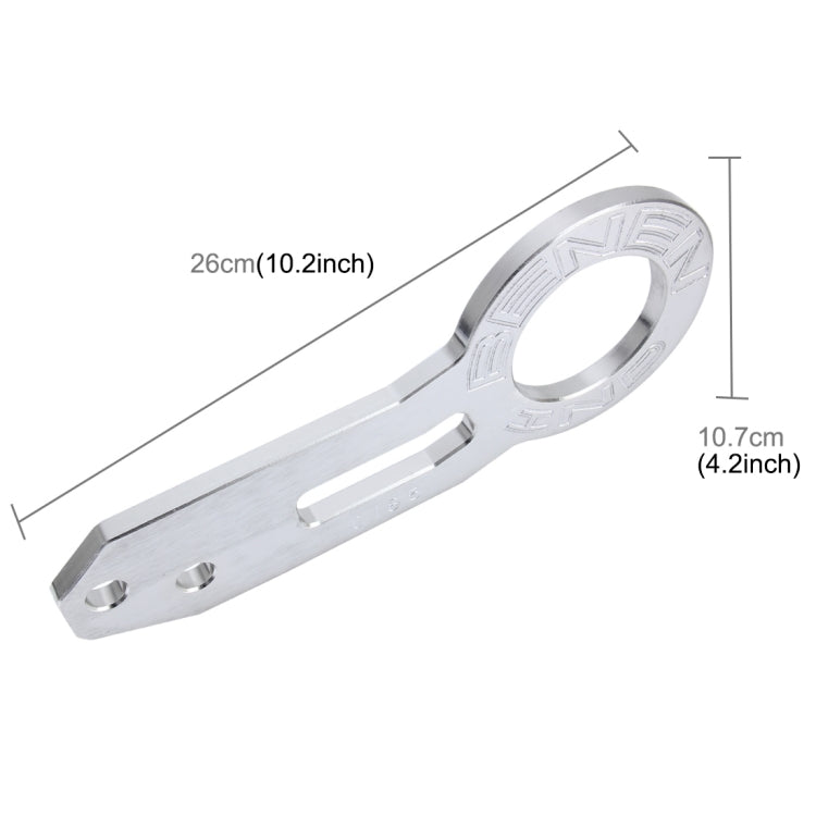 Benen Aluminum Alloy Rear Tow Towing Hook Trailer Ring for Universal Car Auto with Two Screw Holes(Silver) - Towing Bars by PMC TechLife | Online Shopping South Africa | PMC TechLife | Buy Now Pay Later Mobicred