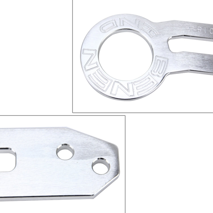 Benen Aluminum Alloy Rear Tow Towing Hook Trailer Ring for Universal Car Auto with Two Screw Holes(Silver) - Towing Bars by PMC TechLife | Online Shopping South Africa | PMC TechLife | Buy Now Pay Later Mobicred