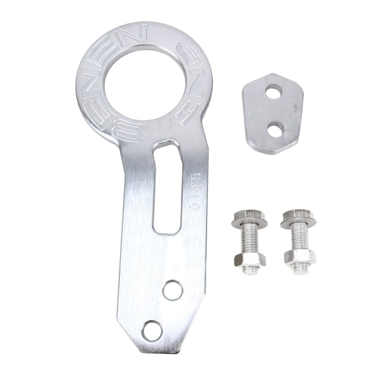 Benen Aluminum Alloy Rear Tow Towing Hook Trailer Ring for Universal Car Auto with Two Screw Holes(Silver) - Towing Bars by PMC TechLife | Online Shopping South Africa | PMC TechLife | Buy Now Pay Later Mobicred