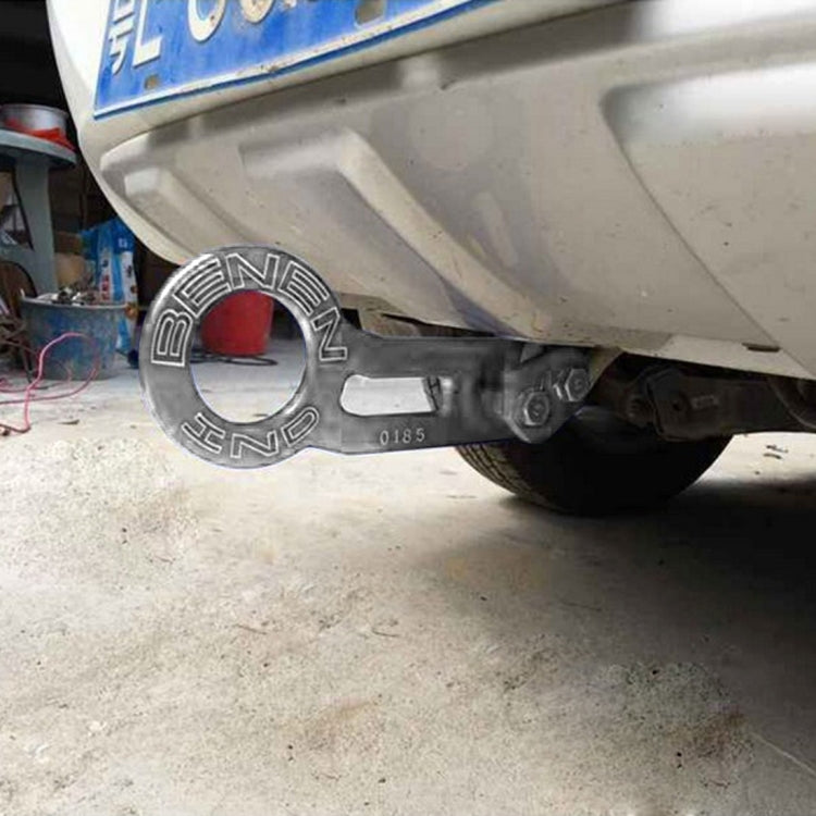 Benen Aluminum Alloy Rear Tow Towing Hook Trailer Ring for Universal Car Auto with Two Screw Holes(Silver) - Towing Bars by PMC TechLife | Online Shopping South Africa | PMC TechLife | Buy Now Pay Later Mobicred