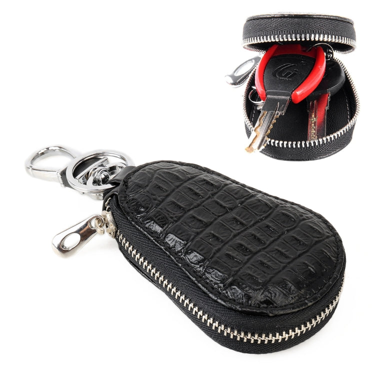 Universal Leather Crocodile Texture Waist Hanging Zipper Wallets Key Holder Bag (No Include Key)(Black) - Car Key Cases by PMC TechLife | Online Shopping South Africa | PMC TechLife | Buy Now Pay Later Mobicred