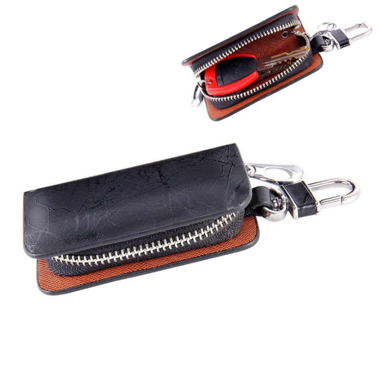 Universal Leather Roots Texture Waist Hanging Zipper Wallets Key Holder Bag (No Include Key)(Black) - Car Key Cases by PMC TechLife | Online Shopping South Africa | PMC TechLife | Buy Now Pay Later Mobicred