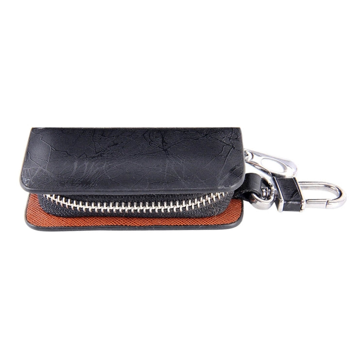 Universal Leather Roots Texture Waist Hanging Zipper Wallets Key Holder Bag (No Include Key)(Black) - Car Key Cases by PMC TechLife | Online Shopping South Africa | PMC TechLife | Buy Now Pay Later Mobicred