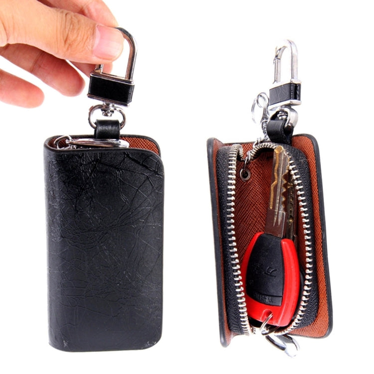 Universal Leather Roots Texture Waist Hanging Zipper Wallets Key Holder Bag (No Include Key)(Black) - Car Key Cases by PMC TechLife | Online Shopping South Africa | PMC TechLife | Buy Now Pay Later Mobicred