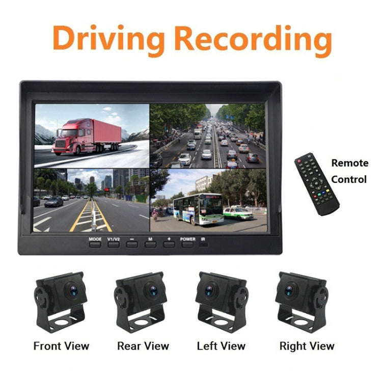 PZ612-4AHD IP67 120 Degree Car AHD 1080P 2 Megapixels 10 inch 4-Way Rearview Mirror Monitor, Night Vision Full Color, with Video Function - Rear View Cameras by PMC TechLife | Online Shopping South Africa | PMC TechLife | Buy Now Pay Later Mobicred