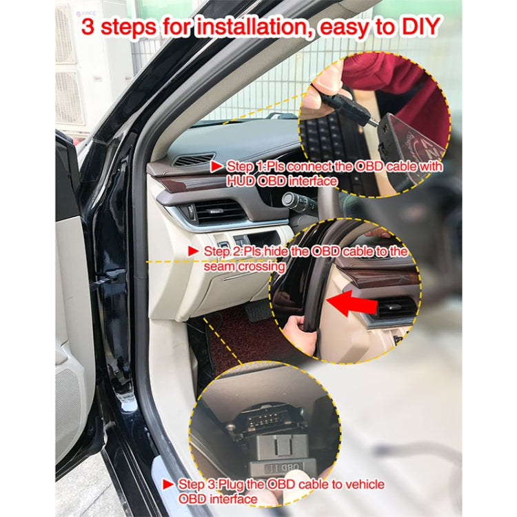 D2500 OBD2+GPS 4 inch Vehicle-mounted Head Up Display Security System, Support Car Speed / Engine Revolving Speed Display / Water Temperature / Battery Voltage / Running Speed & Direction & Distance - Head Up Display System by PMC TechLife | Online Shopping South Africa | PMC TechLife | Buy Now Pay Later Mobicred