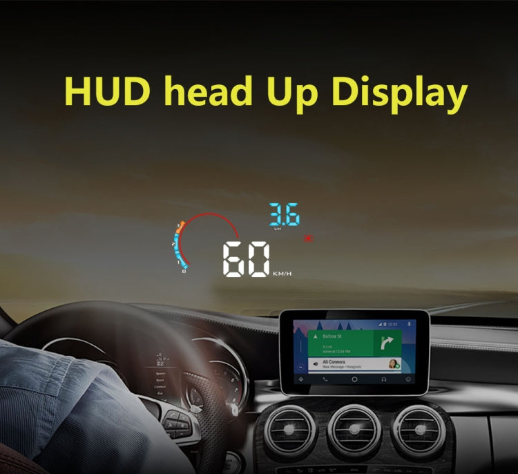 D2500 OBD2+GPS 4 inch Vehicle-mounted Head Up Display Security System, Support Car Speed / Engine Revolving Speed Display / Water Temperature / Battery Voltage / Running Speed & Direction & Distance - Head Up Display System by PMC TechLife | Online Shopping South Africa | PMC TechLife | Buy Now Pay Later Mobicred