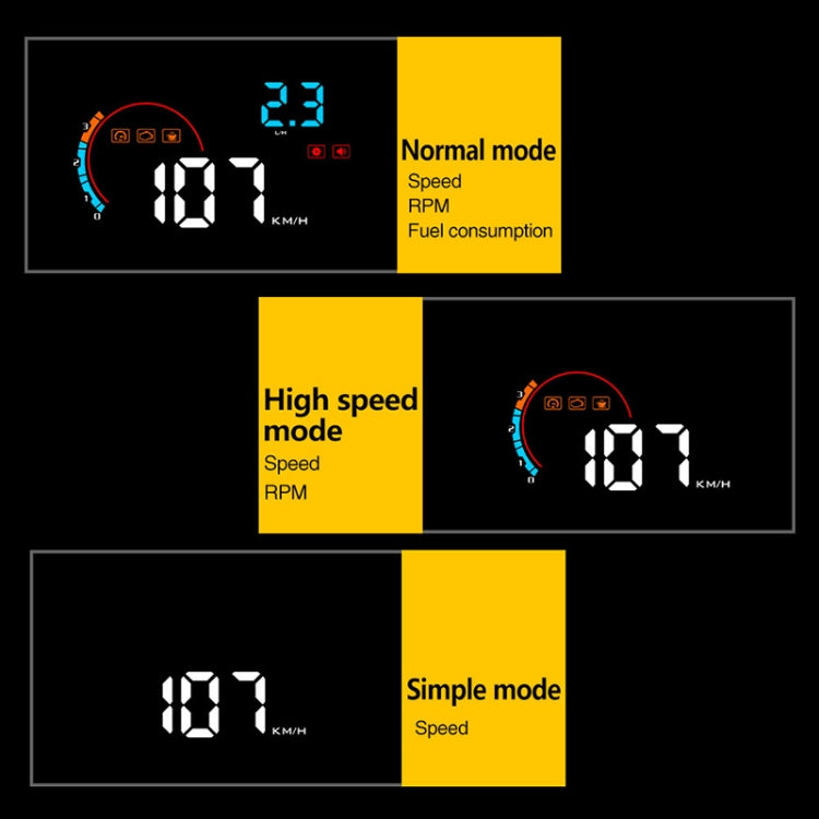 D2500 OBD2+GPS 4 inch Vehicle-mounted Head Up Display Security System, Support Car Speed / Engine Revolving Speed Display / Water Temperature / Battery Voltage / Running Speed & Direction & Distance - Head Up Display System by PMC TechLife | Online Shopping South Africa | PMC TechLife | Buy Now Pay Later Mobicred