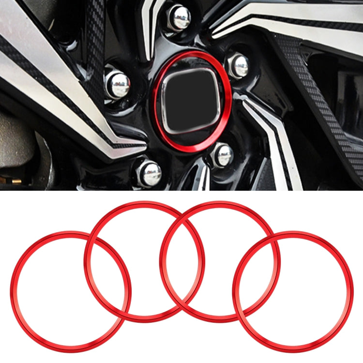 4 PCS Car Metal Wheel Hub Decoration Ring for BMW 5 Series 2018 (Red) - Wheels Tires & Parts by PMC TechLife | Online Shopping South Africa | PMC TechLife | Buy Now Pay Later Mobicred