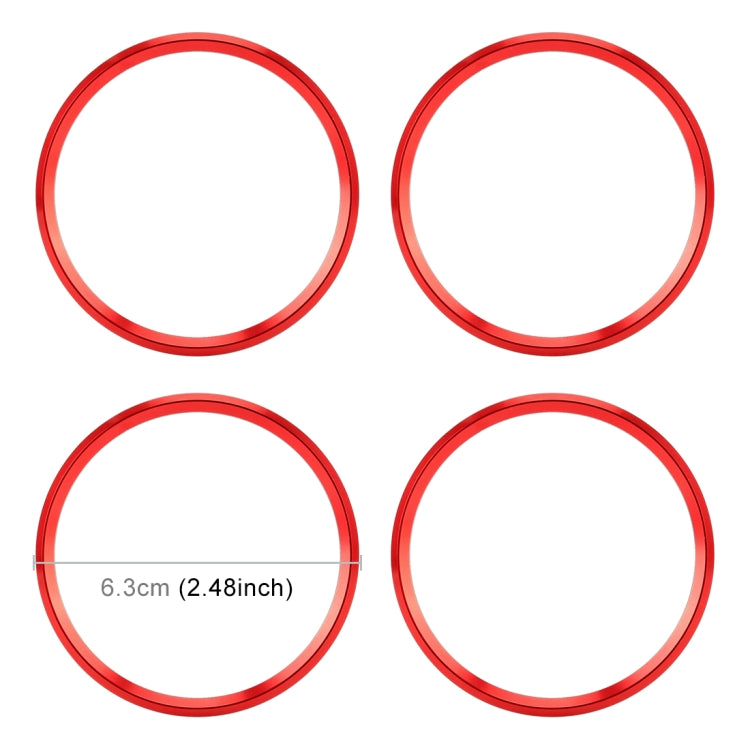 4 PCS Car Metal Wheel Hub Decoration Ring for BMW 5 Series 2018 (Red) - Wheels Tires & Parts by PMC TechLife | Online Shopping South Africa | PMC TechLife | Buy Now Pay Later Mobicred