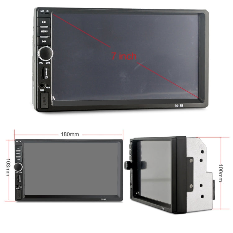 7018B 7.0 inch HD Touch Screen Dual DIN Car Radio Bluetooth Stereo MP3 / MP4 / MP5 Player with Remote Control, with Rearview Camera, 6800 Module, Support  FM / TF Card / USB Flash Disk - Car MP3 & MP4 & MP5 by PMC TechLife | Online Shopping South Africa | PMC TechLife | Buy Now Pay Later Mobicred