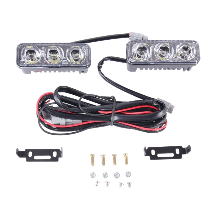 2 PCS DC 12V 6W 400 LM 6000K Tri Circular Car DRL Daytime Running White Lights Lamp, Cable Length: 50cm - Running Lights by PMC TechLife | Online Shopping South Africa | PMC TechLife | Buy Now Pay Later Mobicred