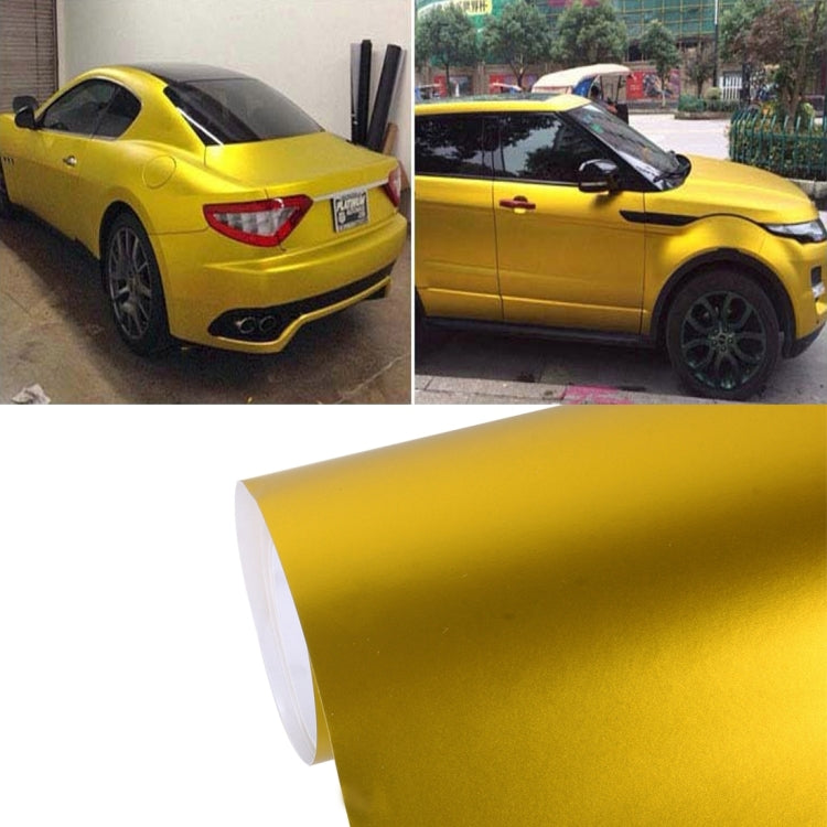 8m * 0.5m Ice Blue Metallic Matte Icy Ice Car Decal Wrap Auto Wrapping Vehicle Sticker Motorcycle Sheet Tint Vinyl Air Bubble Sticker(Gold) - Auto Film by PMC TechLife | Online Shopping South Africa | PMC TechLife | Buy Now Pay Later Mobicred