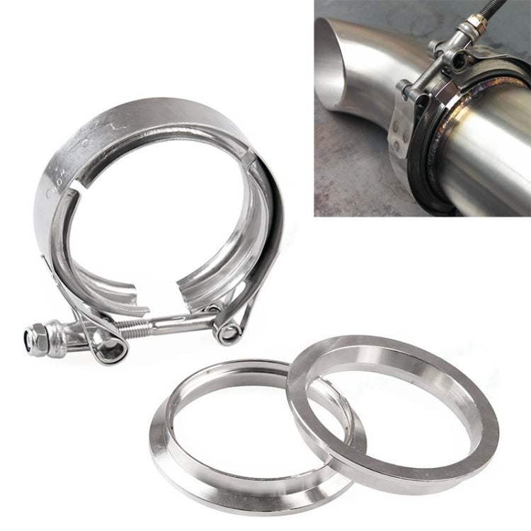 4 inch Car Turbo Exhaust Downpipe V-Band Clamp Stainless Steel 304 Flange Clamp - Booster Cable & Clip by PMC TechLife | Online Shopping South Africa | PMC TechLife | Buy Now Pay Later Mobicred