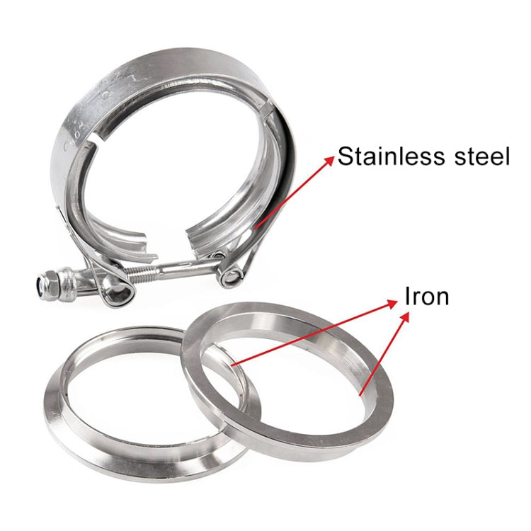 4 inch Car Turbo Exhaust Downpipe V-Band Clamp Stainless Steel 304 Flange Clamp - Booster Cable & Clip by PMC TechLife | Online Shopping South Africa | PMC TechLife | Buy Now Pay Later Mobicred