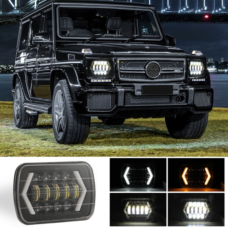 7 inch H4 DC 9V-30V 3000LM 6000K 30W IP67 8LED Lamp Beads Car Square Shape LED Headlight Lamps for Jeep Wrangler - Work Lights by PMC TechLife | Online Shopping South Africa | PMC TechLife | Buy Now Pay Later Mobicred