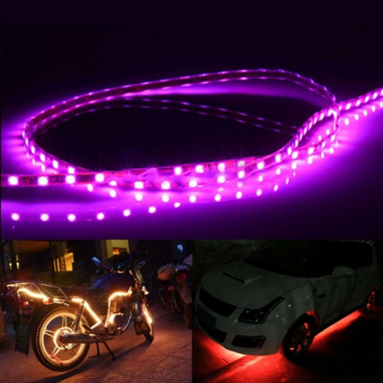 5 PCS Flow Style 45 LED 3528 SMD Waterproof Flexible Car Strip Light for Car Decoration, DC 12V, Length: 90cm(Pink Light) - Decorative Lights by PMC TechLife | Online Shopping South Africa | PMC TechLife | Buy Now Pay Later Mobicred