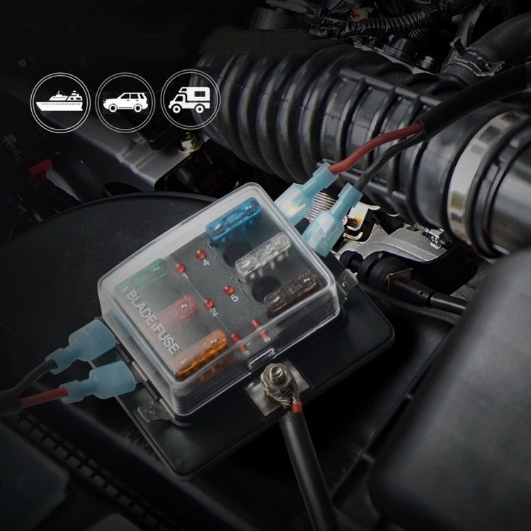 Universal 6 Way Fuse Box Block Fuse Holder Box Car Vehicle Circuit Automotive Blade Tool 6 Way Fuse Block, DC 10V-32V - free shipping - PMC TechLife - Order now!