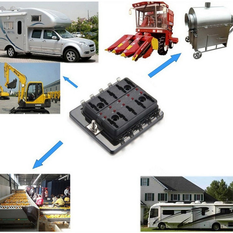 Universal 6 Way Fuse Box Block Fuse Holder Box Car Vehicle Circuit Automotive Blade Tool 6 Way Fuse Block, DC 10V-32V - free shipping - PMC TechLife - Order now!