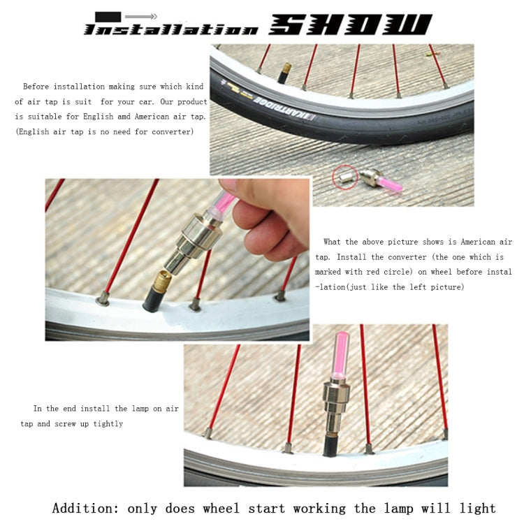 2 PCS Wheel Tyre Lamp With Battery for Car / Motorbike / Bike(Yellow Light) - Decorative Lights by PMC TechLife | Online Shopping South Africa | PMC TechLife | Buy Now Pay Later Mobicred