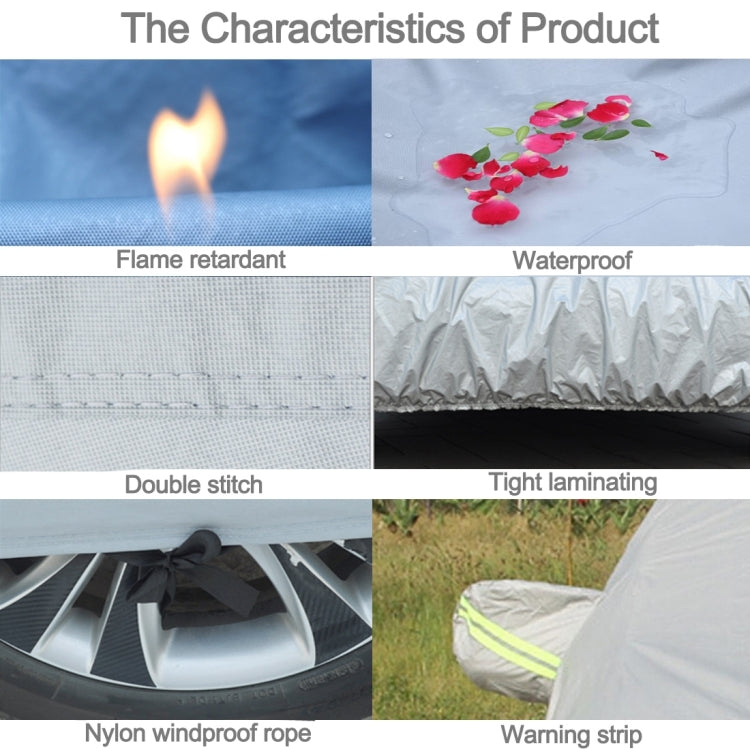 Oxford Cloth Anti-Dust Water-resistant Sunproof Flame Retardant Breathable Indoor Outdoor Full Car Cover Sun UV Snow Dust Resistant Protection SUV Car Cover with Warning Strips, Fits Cars up to 4.8m(187 inch) in Length - PE Material by PMC TechLife | Online Shopping South Africa | PMC TechLife | Buy Now Pay Later Mobicred
