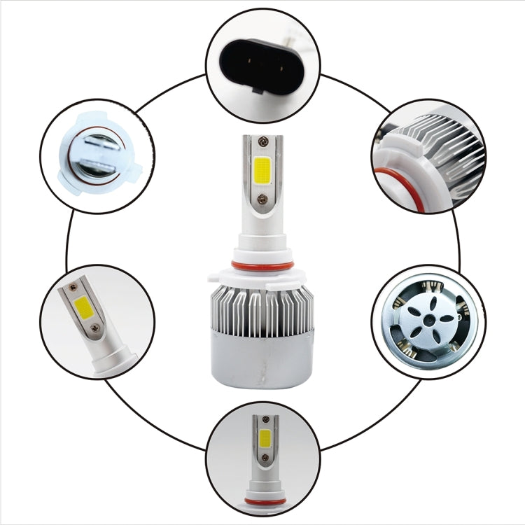 2pcs 9005 18W 1800LM 6000K Waterproof IP68 Car Auto LED Headlight with 2 COB LED Lamps, DC 9-36V(White Light) - LED Headlamps by PMC TechLife | Online Shopping South Africa | PMC TechLife | Buy Now Pay Later Mobicred