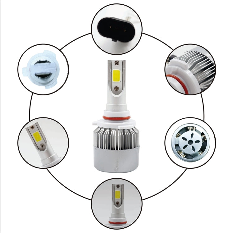 2 PCS C9 9006 18W 1800LM 6000K Waterproof IP68 Car Auto LED Headlight with 2 COB LED Lamps, DC 9-36V(White Light) - LED Headlamps by PMC TechLife | Online Shopping South Africa | PMC TechLife | Buy Now Pay Later Mobicred