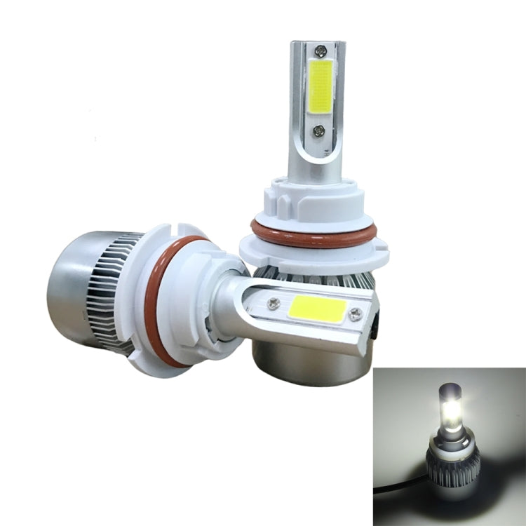 2pcs 9007 18W 1800LM 6000K Waterproof IP68 Car Auto LED Headlight with 2 COB LED Lamps, DC 9-36V(White Light) - LED Headlamps by PMC TechLife | Online Shopping South Africa | PMC TechLife | Buy Now Pay Later Mobicred