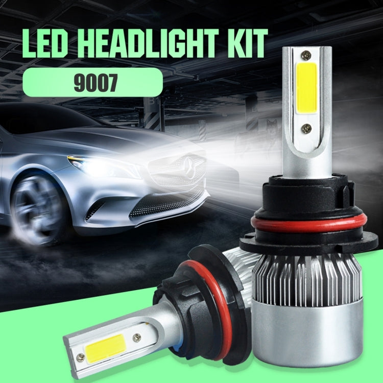 2pcs 9007 18W 1800LM 6000K Waterproof IP68 Car Auto LED Headlight with 2 COB LED Lamps, DC 9-36V(White Light) - LED Headlamps by PMC TechLife | Online Shopping South Africa | PMC TechLife | Buy Now Pay Later Mobicred