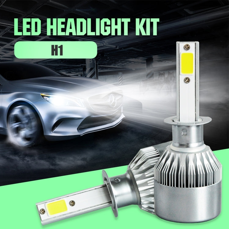 2pcs H1 18W 1800LM 6000K Waterproof IP68 Car Auto LED Headlight with 2 COB LED Lamps, DC 9-36V(White Light) - LED Headlamps by PMC TechLife | Online Shopping South Africa | PMC TechLife | Buy Now Pay Later Mobicred
