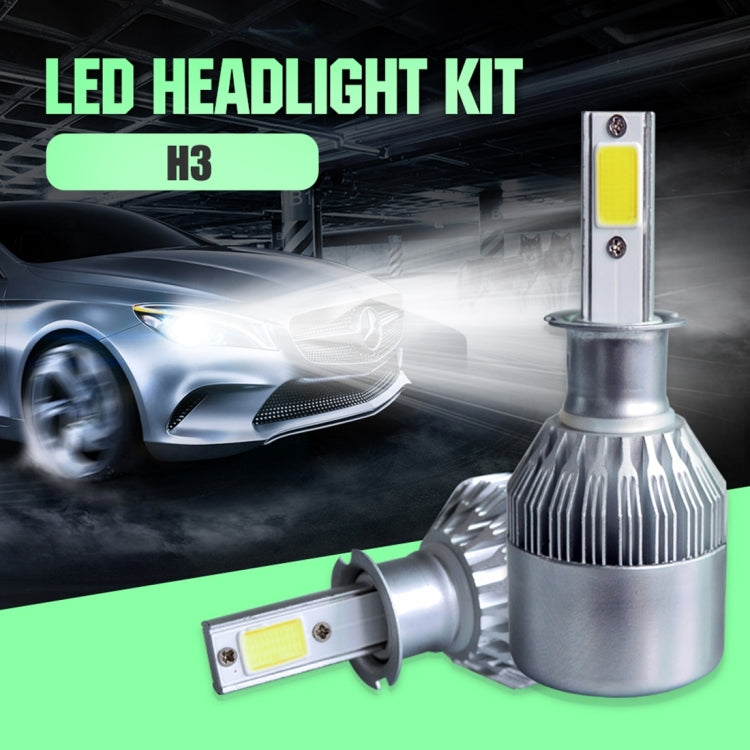 2pcs H3 18W 1800LM 6000K Waterproof IP68 Car Auto LED Headlight with 2 COB LED Lamps, DC 9-36V(White Light) - LED Headlamps by PMC TechLife | Online Shopping South Africa | PMC TechLife | Buy Now Pay Later Mobicred