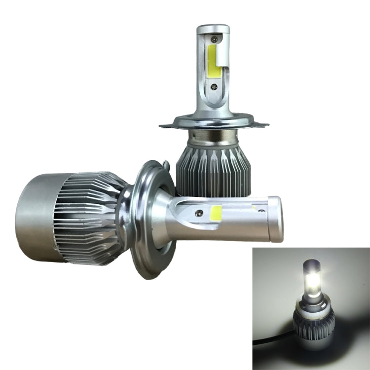 2pcs H4 18W 1800LM 6000K Waterproof IP68 Car Auto LED Headlight with 2 COB LED Lamps, DC 9-36V(White Light) - LED Headlamps by PMC TechLife | Online Shopping South Africa | PMC TechLife | Buy Now Pay Later Mobicred