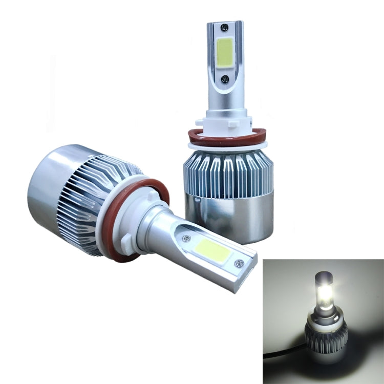 2pcs H8/H11 18W 1800LM 6000K Water-resistant IP68 Car Auto LED Headlight with 2 COB LED Lamps, DC 9-36V(White Light) - LED Headlamps by PMC TechLife | Online Shopping South Africa | PMC TechLife | Buy Now Pay Later Mobicred
