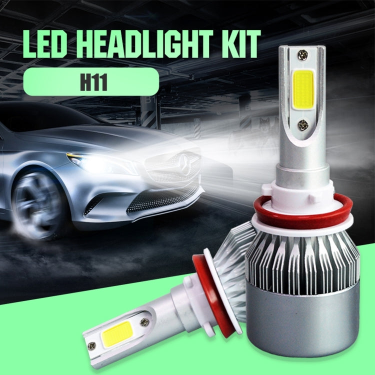2pcs H8/H11 18W 1800LM 6000K Water-resistant IP68 Car Auto LED Headlight with 2 COB LED Lamps, DC 9-36V(White Light) - LED Headlamps by PMC TechLife | Online Shopping South Africa | PMC TechLife | Buy Now Pay Later Mobicred