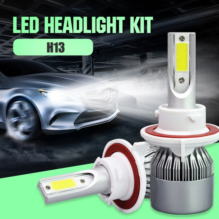 2pcs H13 18W 1800LM 6000K Waterproof IP68 Car Auto LED Headlight with 2 COB LED Lamps, DC 9-36V(White Light) - LED Headlamps by PMC TechLife | Online Shopping South Africa | PMC TechLife | Buy Now Pay Later Mobicred
