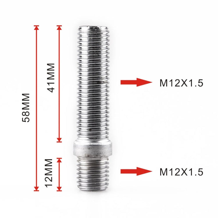 20 PCS 5.8cm Universal Car Modification Extended Wheels Stud Conversion M12x1.5 to M12x1.5 Screw Adapter LN032 LN033 LN044 - Nuts & Bolts by PMC TechLife | Online Shopping South Africa | PMC TechLife